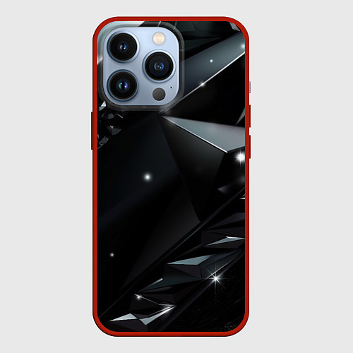Чехол iPhone 13 Pro Black luxury abstract / 3D-Красный – фото 1