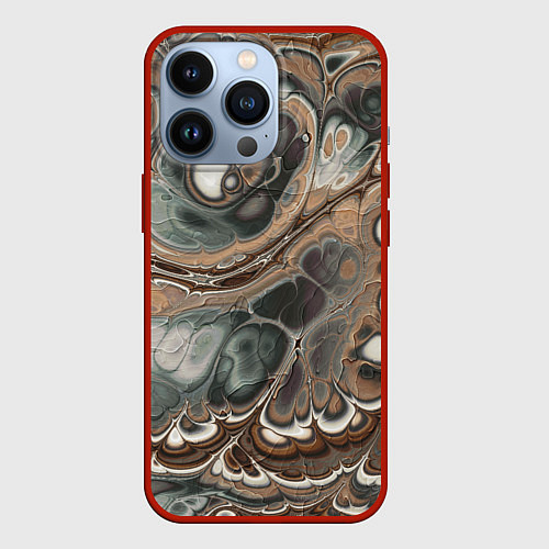 Чехол iPhone 13 Pro Абстрактный разноцветный узор / 3D-Красный – фото 1