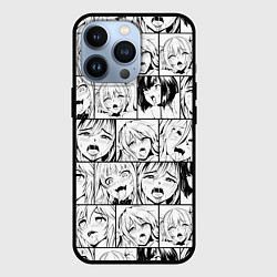 Чехол для iPhone 13 Pro Ahegao pattern, цвет: 3D-черный