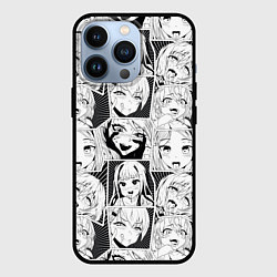 Чехол для iPhone 13 Pro Ahegao узор, цвет: 3D-черный