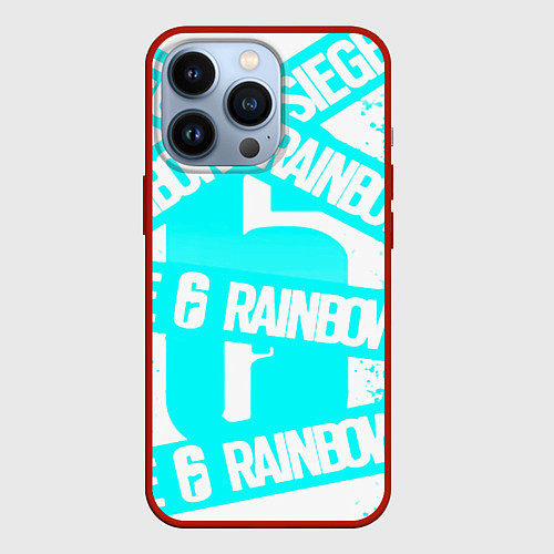 Чехол iPhone 13 Pro Tom Clancys rainbow six / 3D-Красный – фото 1