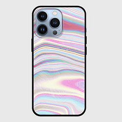 Чехол для iPhone 13 Pro Мрамор узор розово-голубой, цвет: 3D-черный