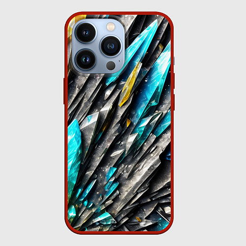 Чехол iPhone 13 Pro Камень и драгоценные кристаллы / 3D-Красный – фото 1
