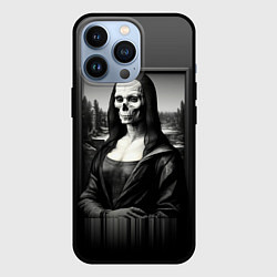 Чехол для iPhone 13 Pro Мона Лиза Black skull, цвет: 3D-черный