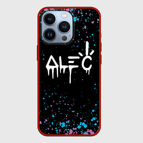 Чехол iPhone 13 Pro Alec monopoly graffiti брызги / 3D-Красный – фото 1