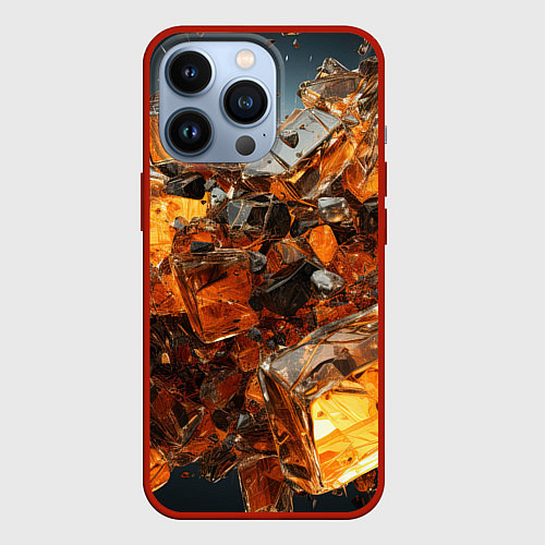 Чехол iPhone 13 Pro Янтарный взрыв / 3D-Красный – фото 1