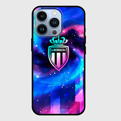 Чехол для iPhone 13 Pro Monaco неоновый космос, цвет: 3D-черный
