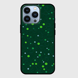 Чехол для iPhone 13 Pro Прикольный горошек зелёный, цвет: 3D-черный