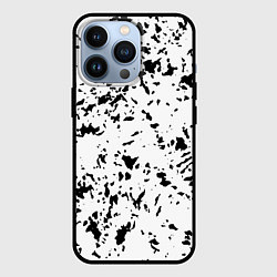 Чехол для iPhone 13 Pro Белый с чёрными пятнышками, цвет: 3D-черный