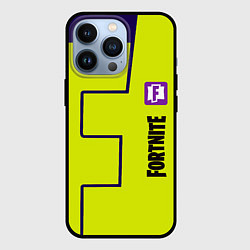 Чехол для iPhone 13 Pro Fortnite logo yellow game, цвет: 3D-черный