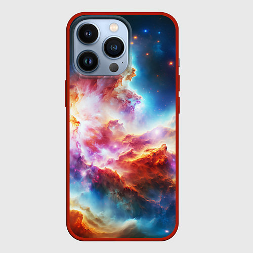 Чехол iPhone 13 Pro The cosmic nebula / 3D-Красный – фото 1