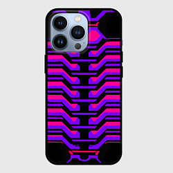 Чехол для iPhone 13 Pro Киберпанк броня фиолетовая v1, цвет: 3D-черный