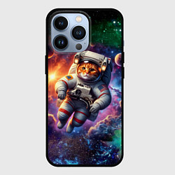 Чехол для iPhone 13 Pro Котик бравый космонавт - неон, цвет: 3D-черный
