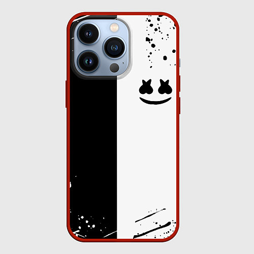 Чехол iPhone 13 Pro Marshmello краски музыка / 3D-Красный – фото 1