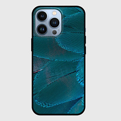 Чехол для iPhone 13 Pro Зеленые перья птицы, цвет: 3D-черный