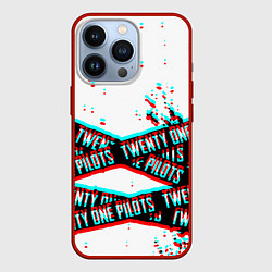 Чехол для iPhone 13 Pro Twenty one pilots glitch music, цвет: 3D-красный