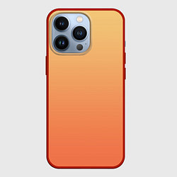 Чехол для iPhone 13 Pro Градиент солнечный жёлто-оранжевый приглушённый, цвет: 3D-красный