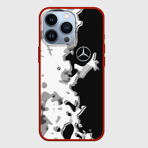 Чехол iPhone 13 Pro Mercedes benz sport germany steel / 3D-Красный – фото 1