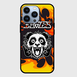 Чехол iPhone 13 Pro Eagles рок панда и огонь