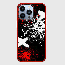 Чехол для iPhone 13 Pro Лексус на фоне граффити и брызг красок, цвет: 3D-красный