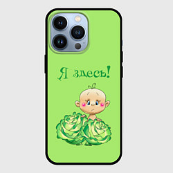 Чехол для iPhone 13 Pro Я здесь в капусте, цвет: 3D-черный