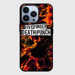 Чехол для iPhone 13 Pro Five Finger Death Punch red lava, цвет: 3D-черный