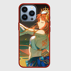 Чехол для iPhone 13 Pro Genshin Impact Nilou smile, цвет: 3D-красный