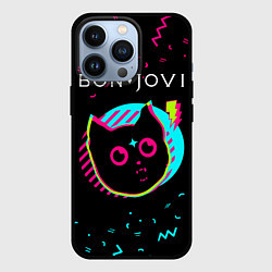 Чехол для iPhone 13 Pro Bon Jovi - rock star cat, цвет: 3D-черный