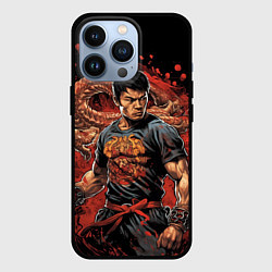 Чехол для iPhone 13 Pro Муай-Тай боец с драконом, цвет: 3D-черный