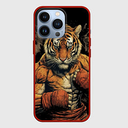 Чехол для iPhone 13 Pro Муай-Тай тигр боевые искусства, цвет: 3D-красный