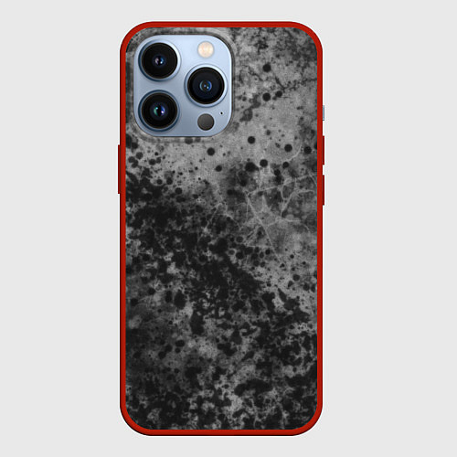 Чехол iPhone 13 Pro Абстракция - серый пунш / 3D-Красный – фото 1