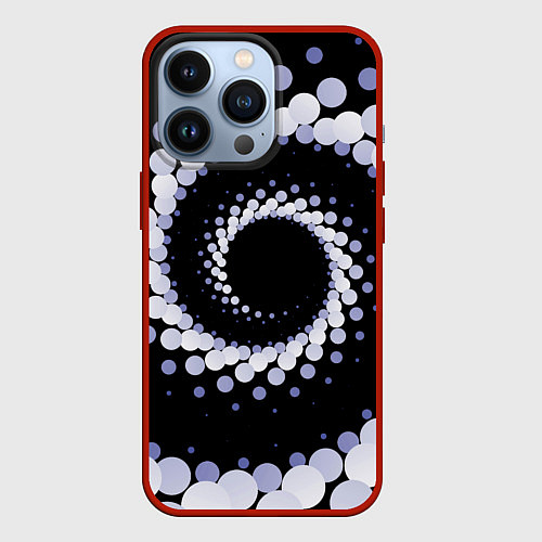 Чехол iPhone 13 Pro Спираль из окружностей / 3D-Красный – фото 1