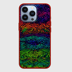 Чехол для iPhone 13 Pro Мистический неоновый паттерн, цвет: 3D-красный