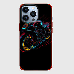 Чехол для iPhone 13 Pro Мотоцикл будущего в стиле киберпанк, цвет: 3D-красный