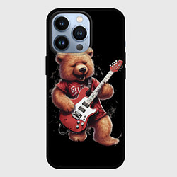 Чехол для iPhone 13 Pro Большой плюшевый медведь играет на гитаре, цвет: 3D-черный