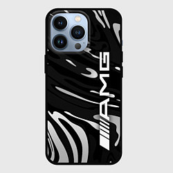 Чехол для iPhone 13 Pro Мерседес АМГ - белые волны, цвет: 3D-черный