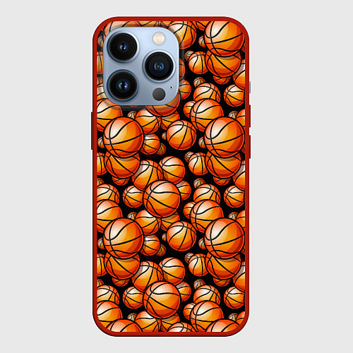 Чехол iPhone 13 Pro Баскетбольные мячики / 3D-Красный – фото 1
