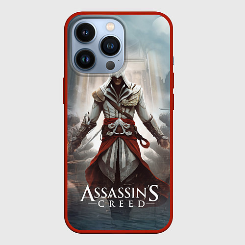 Чехол iPhone 13 Pro Assassins creed poster game / 3D-Красный – фото 1