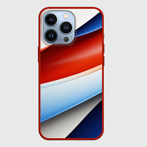Чехол iPhone 13 Pro Абстрактный минимализм плавные волнистые линии / 3D-Красный – фото 1