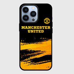 Чехол iPhone 13 Pro Manchester United - gold gradient посередине