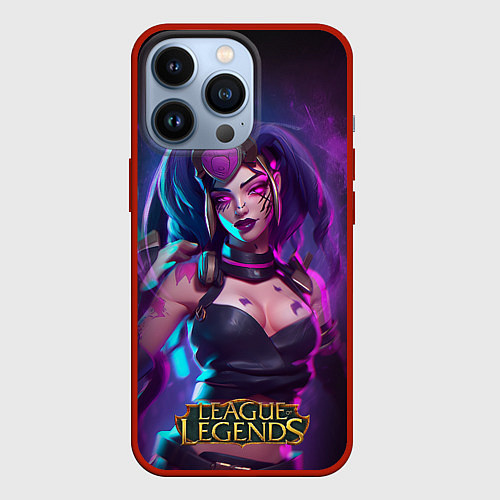 Чехол iPhone 13 Pro League Of Legends Akali Kda / 3D-Красный – фото 1