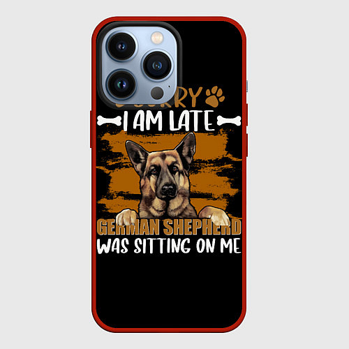 Чехол iPhone 13 Pro Немецкая овчарка - german shepherd / 3D-Красный – фото 1