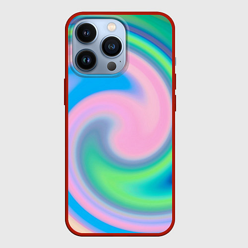 Чехол iPhone 13 Pro Абстрактный разноцветный круговорот / 3D-Красный – фото 1