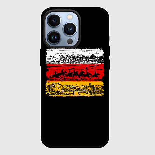 Чехол iPhone 13 Pro Традиционная Осетия / 3D-Черный – фото 1