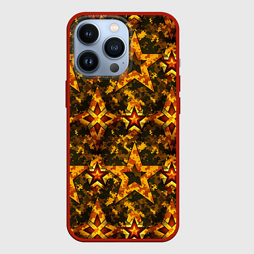 Чехол iPhone 13 Pro Огненные звезды 9 мая / 3D-Красный – фото 1