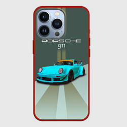 Чехол для iPhone 13 Pro Порше 911 спортивный немецкий автомобиль, цвет: 3D-красный