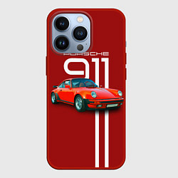 Чехол для iPhone 13 Pro Порше спортивный немецкий автомобиль, цвет: 3D-красный