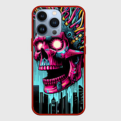 Чехол для iPhone 13 Pro Cyber skull - ai art fantasy, цвет: 3D-красный