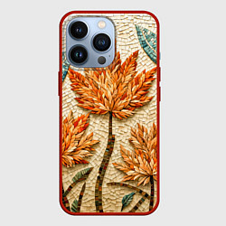 Чехол для iPhone 13 Pro Мозаика осенняя листва в теплых тонах, цвет: 3D-красный