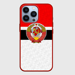 Чехол для iPhone 13 Pro Герб СССР - ретро цвета, цвет: 3D-красный